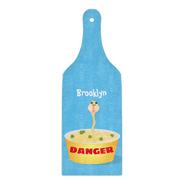 Planche À Découper Caricature de serpent aux nouilles mignonnes illus (Devant)