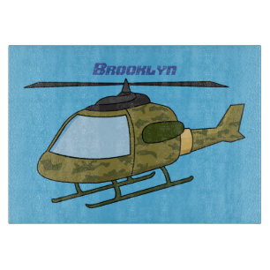 Planche À Découper Caricature d'hélicoptère camoflage de l'armée