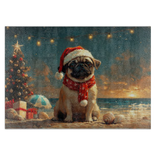 Planche À Découper Carlin Chien Noël Plage Vintage