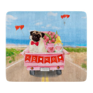 Planche À Découper Carlin Chien Saint-Valentin Coeurs de camion