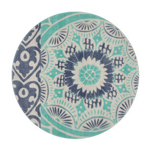 Planche À Découper Carreau bleu Batik III