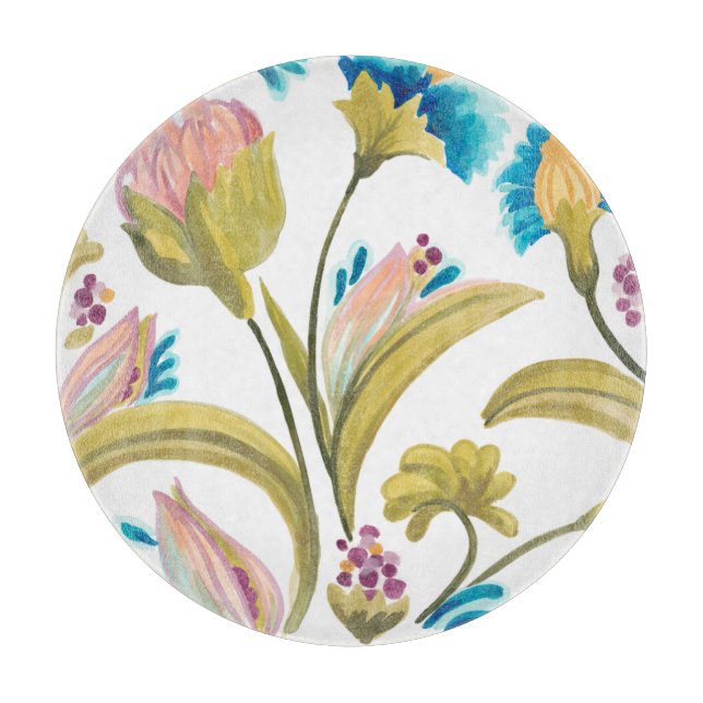 Planche À Découper Carreaux floraux de l'abbaye - Fleurs de printemps (Devant)
