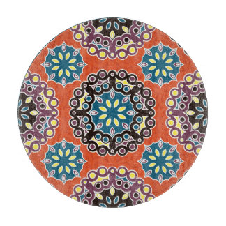 Planche À Découper Carrelage arabe, motif patchwork vintage.