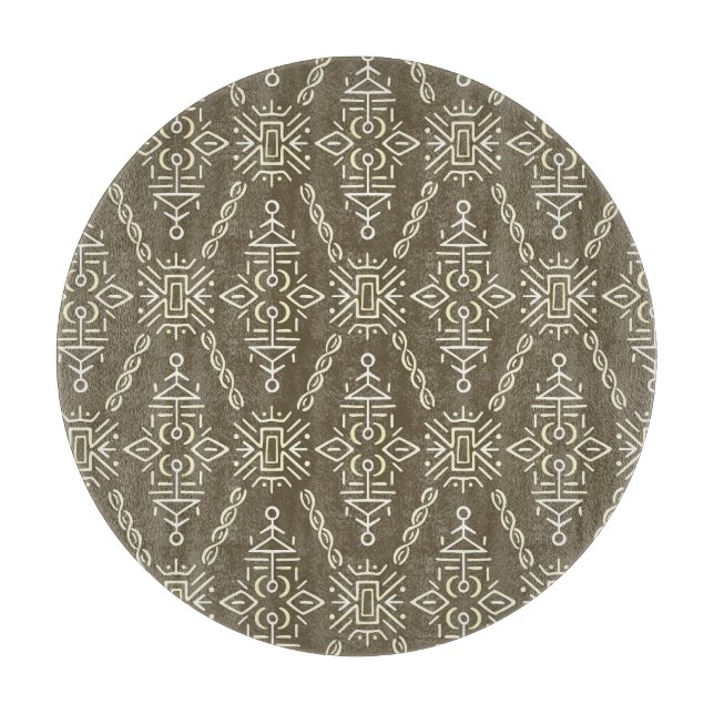 Planche À Découper Carrelage Boho Tirée À Main Ethnique (Devant)