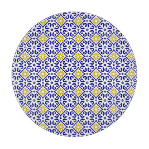 Planche À Découper Carrelage portugais Bleu méditerranéen Floral