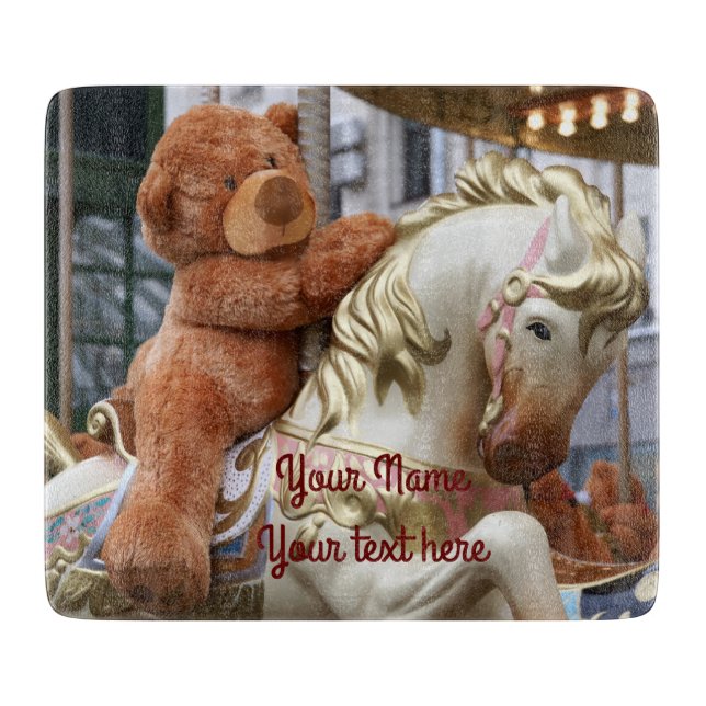 Planche À Découper Carrousel avec ours en peluche (Devant)