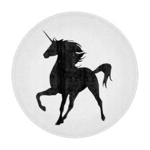 Planche À Découper Carte à découper en silhouette Unicorne noire
