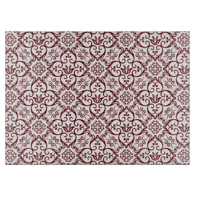 Planche À Découper Carte à découper rouge Damask (Devant)