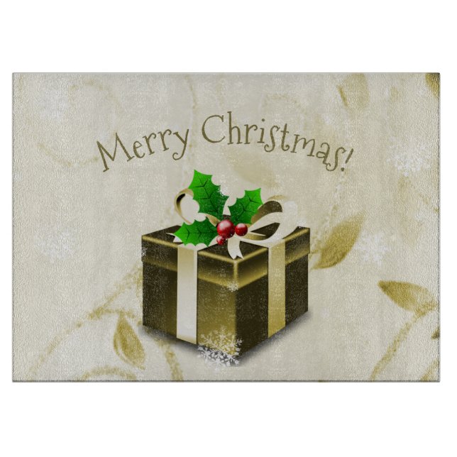 Planche À Découper Carte cadeau de Noël Or (Devant)