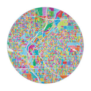 Planche À Découper Carte colorée de Denver