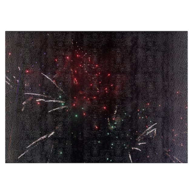 Planche À Découper Carte coupe Fireworks (Devant)