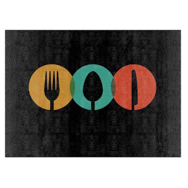 Planche À Découper Carte coupeuse en verre noir personnalisée (Devant)