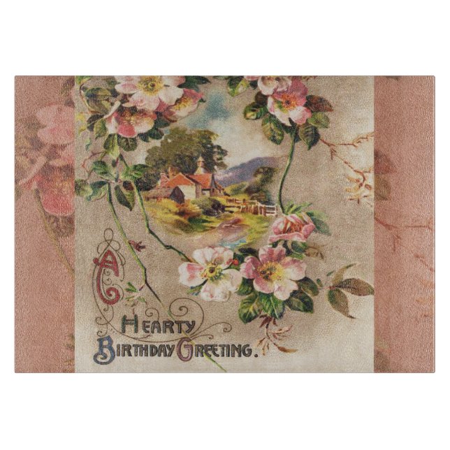 Planche À Découper Carte d'anniversaire vintage (Devant)