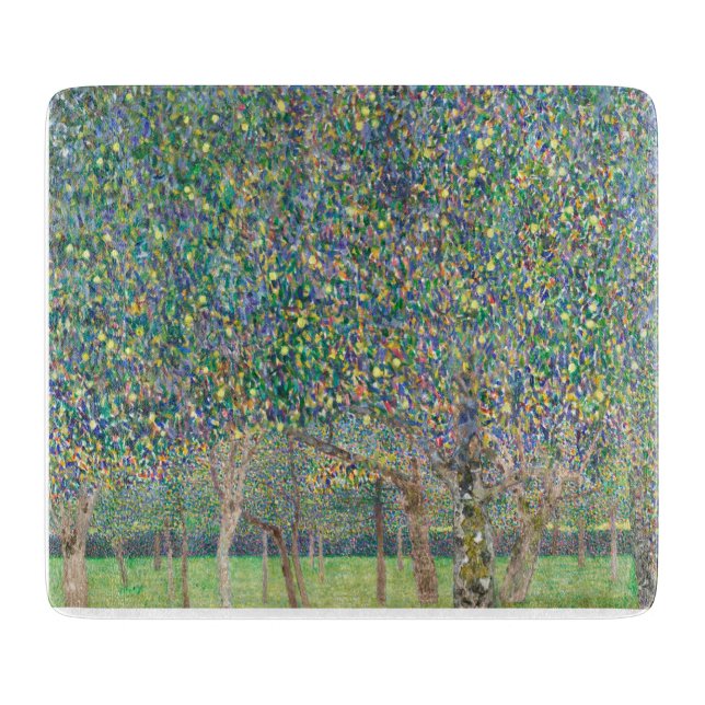 PLANCHE À DÉCOUPER CARTE DE CHOPPAGE EN VERRE : GUSTAV KLIMT : ARBRE  (Devant)