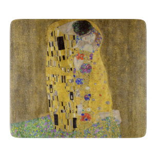 PLANCHE À DÉCOUPER CARTE DE CHOPPAGE EN VERRE : GUSTAV KLIMT : LE KIS