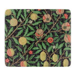 PLANCHE À DÉCOUPER CARTE DE CHOPPAGE EN VERRE : WILLIAM MORRIS POMEGR