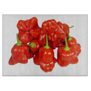 Planche À Découper Carte de coupe de verre Capsicum Chinense Chili