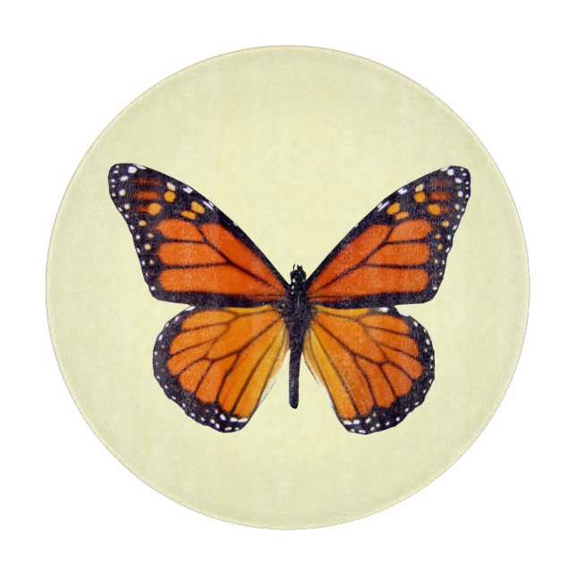 Planche À Découper Carte de découpe à papillon orange (Devant)