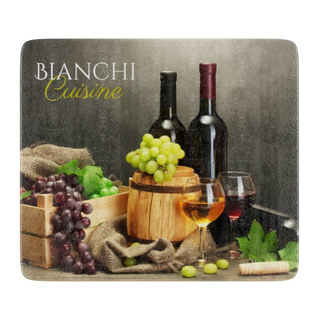 Planche À Découper Carte de découpe de vignoble personnalisée (Devant)