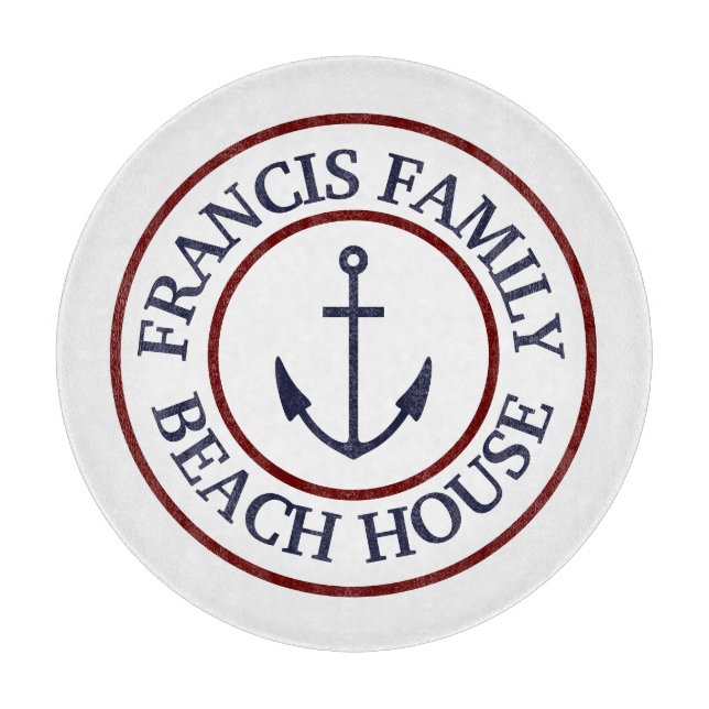 Planche À Découper Carte de découpe du logo d'Ancre nautique personna (Devant)
