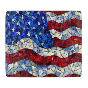 Planche À Découper Carte de découpe en verre à drapeau américain