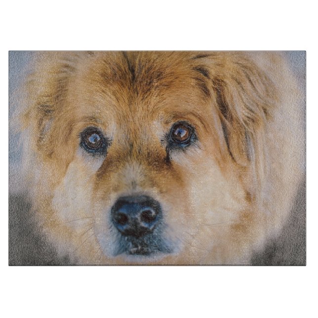 Planche À Découper Carte de découpe photo de chien mou (Devant)