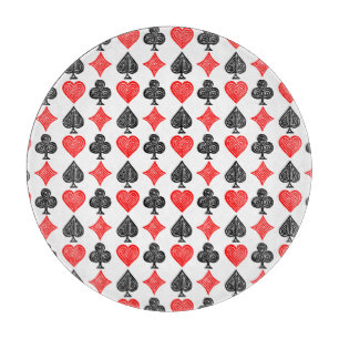 Planche À Découper Carte de jeu noir/blanc/rouge Tous les symboles Li