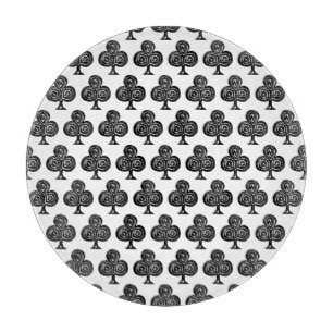 Planche À Découper Carte de Jeu Noir Symbole Club Forme Lino Coupe