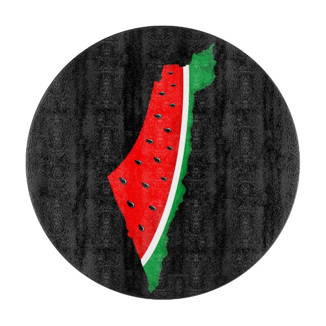 Planche À Découper Carte de Palestine Watermelon Symbole de la libert (Devant)