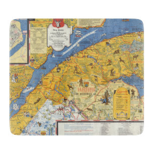 Planche À Découper Carte de Vacanes, Québec, Gaspesie (Canada)