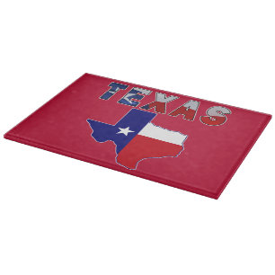 Planche À Découper Carte des drapeaux avec le Texas