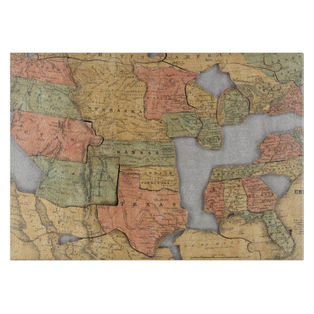 Planche À Découper Carte des Etats-Unis et du Canada (Devant)