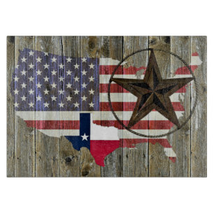 Planche À Découper Carte du drapeau de l'État de Texas Lone Star