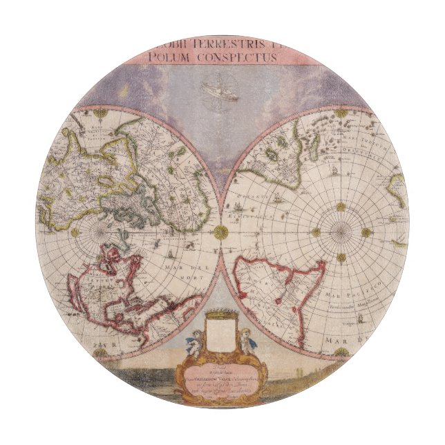 Planche À Découper Carte du monde antique (Devant)