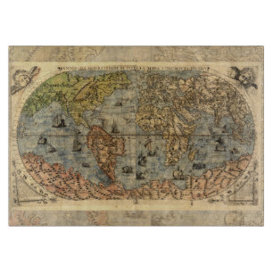 Planche À Découper Carte du monde Forlani Antiquev 1565 Renaissance