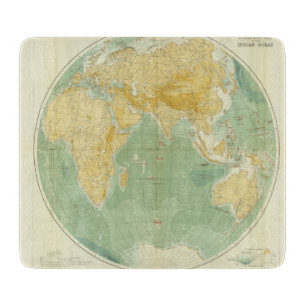 Planche À Découper Carte du monde Océan Indien, Europe, Asie, Afrique