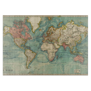 Planche À Découper Carte du monde vintage