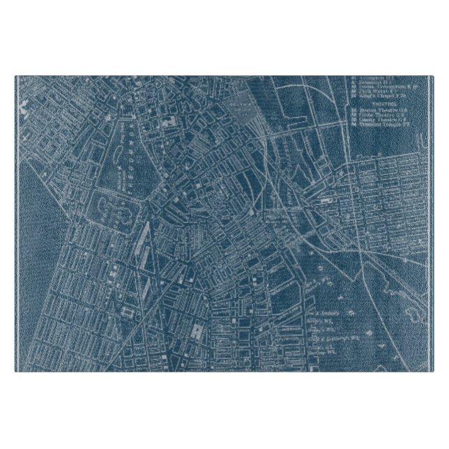 Planche À Découper Carte graphique de Boston (Devant)