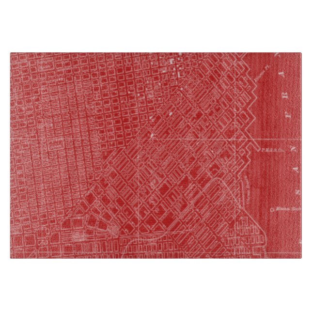 Planche À Découper Carte graphique de San Francisco (Devant)