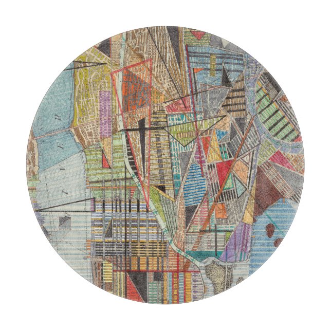 Planche À Découper Carte moderne de New York I (Devant)