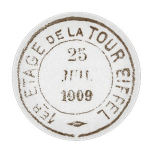 Planche À Découper Carte Postmark Postale Tour Eiffel Vintage