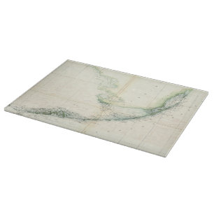 Planche À Découper Carte vintage des clés de la Floride (1859)