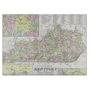 Planche À Découper Carte vintage du Kentucky (1850)