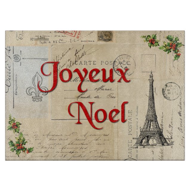 Planche À Découper Cartes postales françaises de Paris Tableau de cou (Devant)