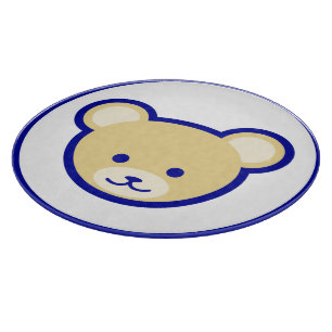 Planche À Découper Carton Bleu Beige Teddy Ours Mignonne Drôle