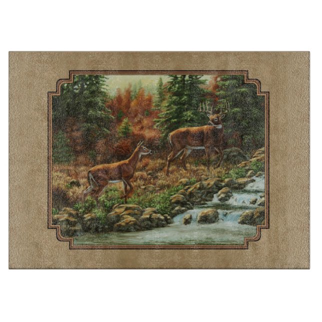 Planche À Découper Cascade de cerfs et de ruisseaux Tan (Devant)