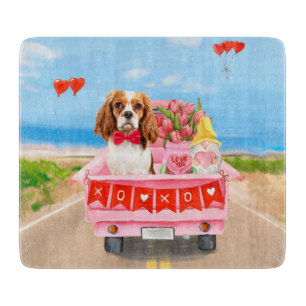 Planche À Découper Cavalier King Chien Saint Valentin Coeurs de Camio