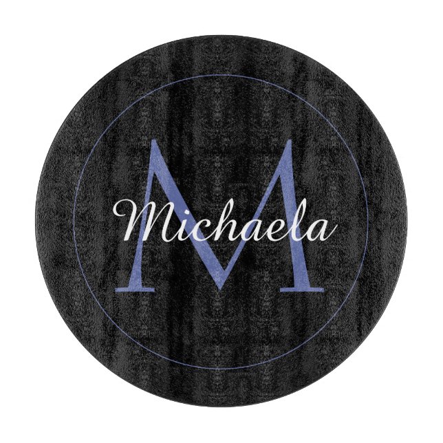 Planche À Découper Cercle minimal moderne nom initial monogramme mode (Devant)