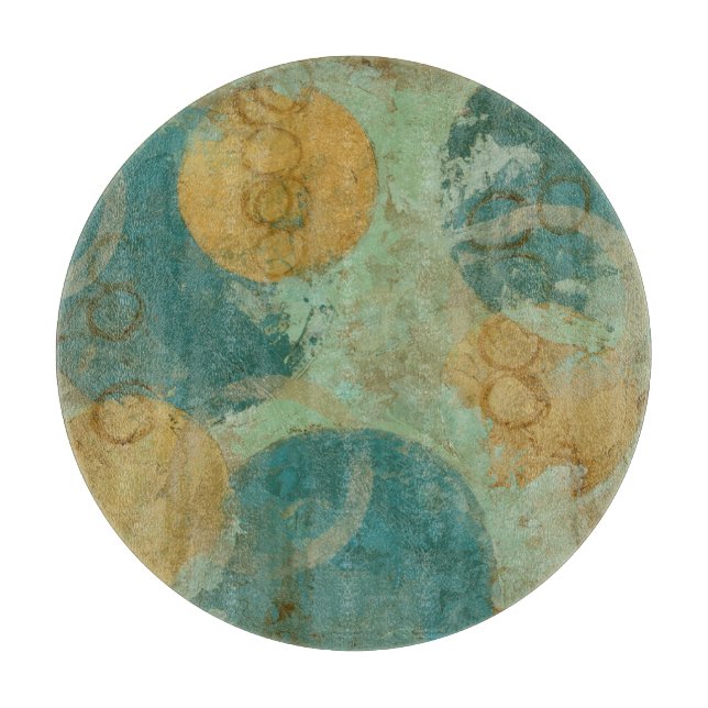 Planche À Découper Cercles bleus et jaunes (Devant)