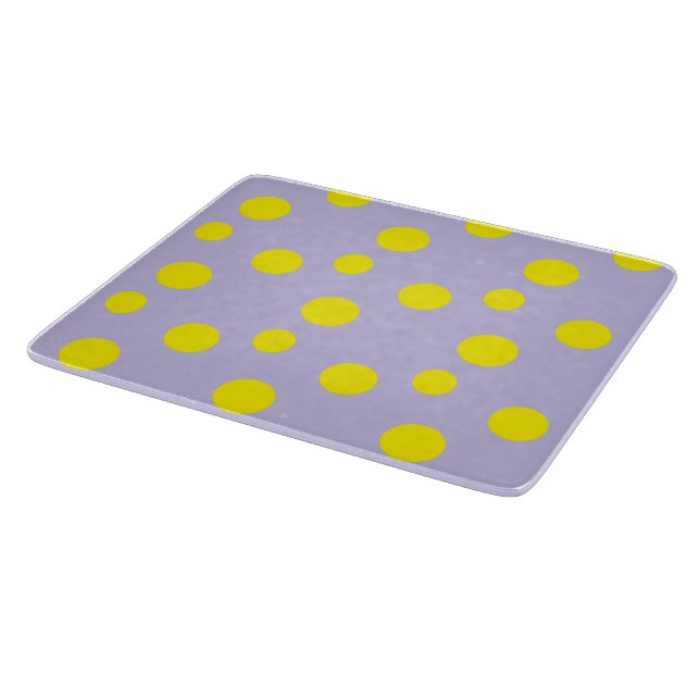 Planche À Découper Cercles jaunes sur motif pourpre (Coin)